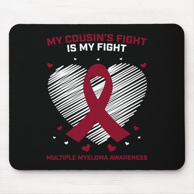 Mousepad Presente de Câncer de Sangue Burgundy Primo Mielom (Frente)