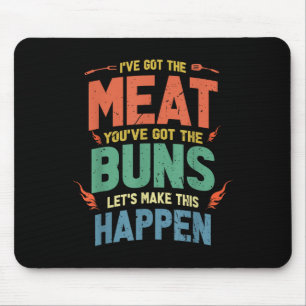 Mousepad Presente De Carne Engraçada E De Churrasco De Arma