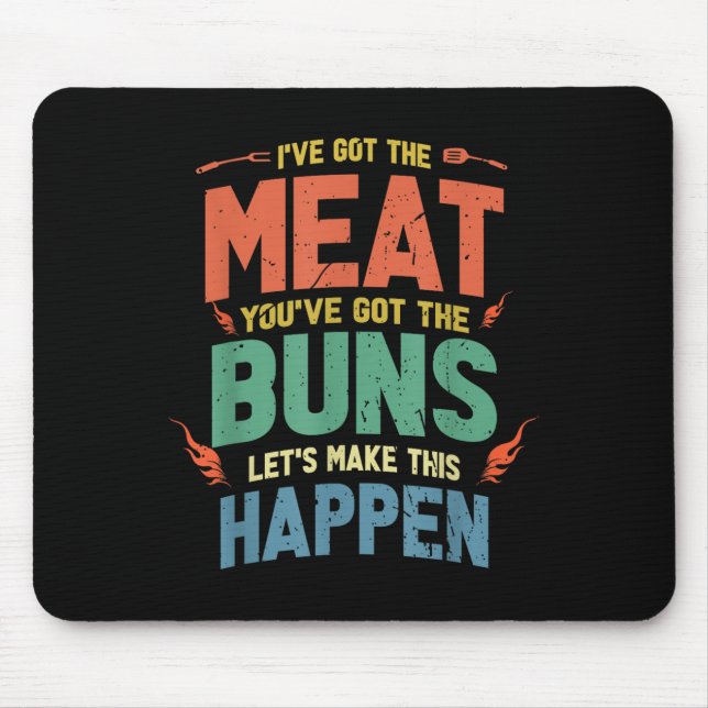 Mousepad Presente De Carne Engraçada E De Churrasco De Arma (Frente)