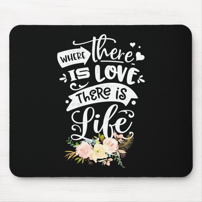 Mousepad Presente de Casamento | Há Amor Há Vida (Frente)