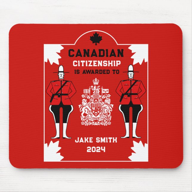 Mousepad Presente de celebração de cidadania canadense (Frente)