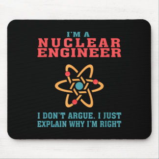 Mousepad Presente de citação engraçada de Engenheiro Nuclea