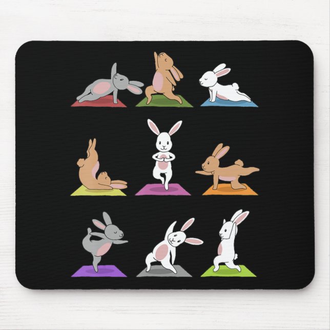 Mousepad Presente de coelho | Bunny Yoga In Yoga Poses Espo (Frente)