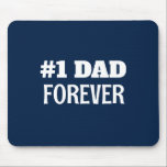 Mousepad Presente de Dia de os pais Azul e Branco nº 1<br><div class="desc">Este simples e doce mouse pad apresenta uma mensagem personalizável para o Pai.</div>