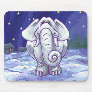 Mousepad Presente de Elefante Branco Bonito