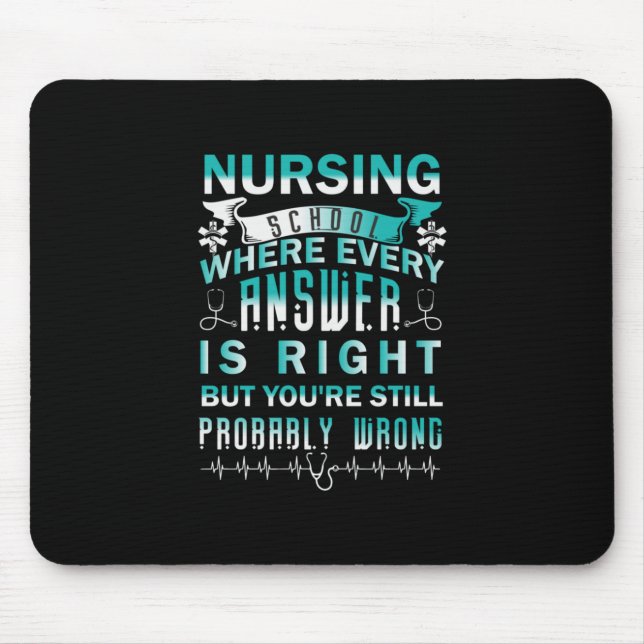 Mousepad Presente de Enfermeira | Escola De Enfermagem Onde (Frente)
