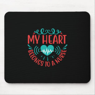 Mousepad Presente de Enfermeira Meu Coração Pertence A Um