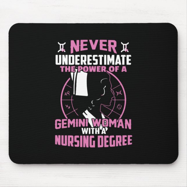 Mousepad Presente de Enfermeira | Nunca Subestimar O Poder (Frente)