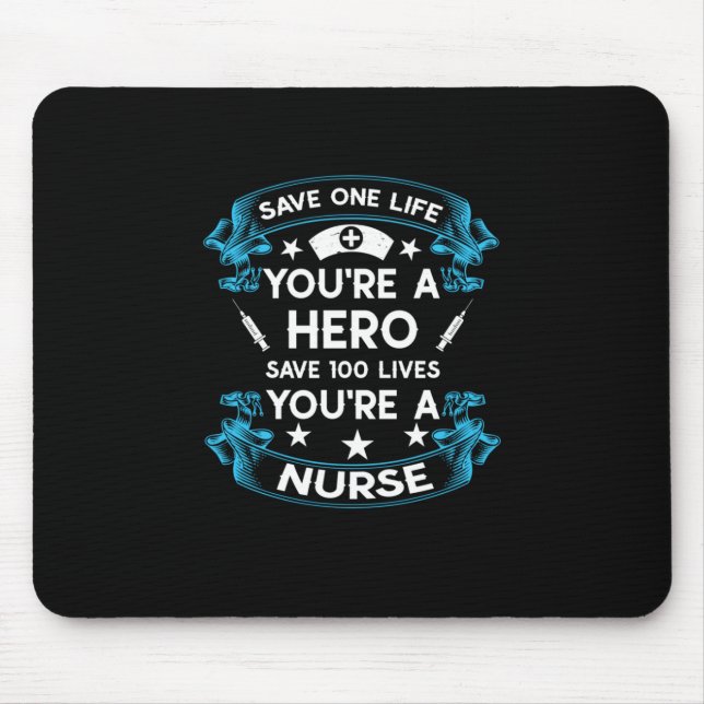 Mousepad Presente de Enfermeira | Salve Uma Vida Que Você É (Frente)