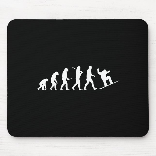 Mousepad Presente De Evolução Do Snowboard De Cavemen A Sno (Frente)