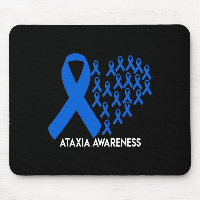 Mousepad Presente de fita azul de consciência (Frente)