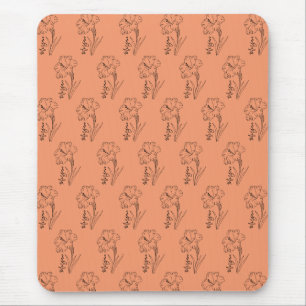 Mousepad Presente de Flor de Nascimento Gladiolus de Agosto