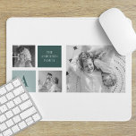 Mousepad Presente de Foto de Colagem de Nome Personalizado<br><div class="desc">Apresentando nosso mais recente presente personalizado de nome de família: Foto da Colagem de Trendy e Tema Verde! Este presente único e na moda foi concebido para celebrar os momentos especiais da sua família e adicionar um toque de elegância inspirada na natureza à sua decoração doméstica.</div>