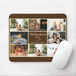 Mousepad Presente de Foto do Aniversário Avô Moderno Brown