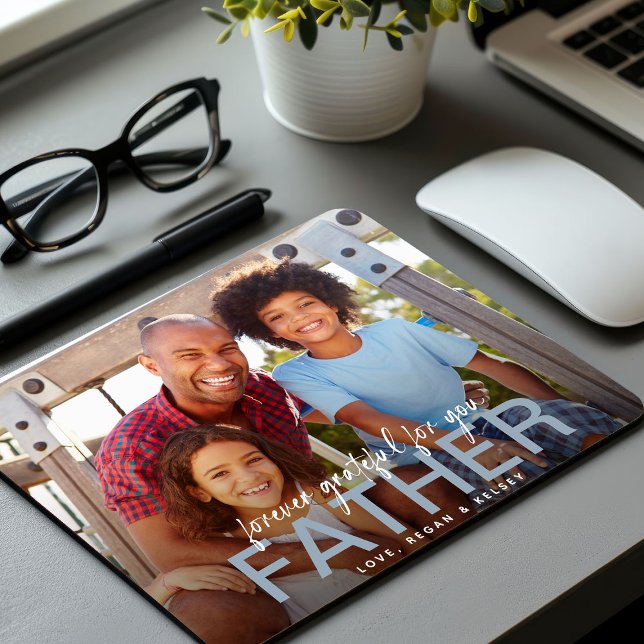 Mousepad Presente de Foto do Pai para Sempre Grato (Criador carregado)