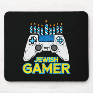 Mousepad Presente de Hanukkah para Gamer Judeu Meninos Home