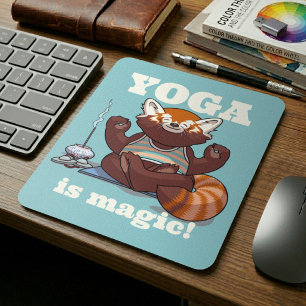 Mousepad Presente de Instrutor de Yoga do Panda Vermelho É