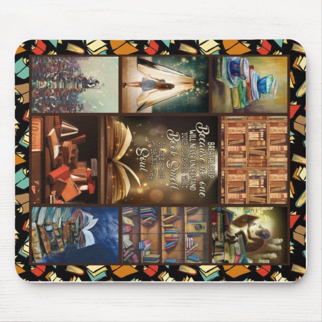 Mousepad Presente De Livro, Verme De Livro, Adoro Ler Livro (Frente)