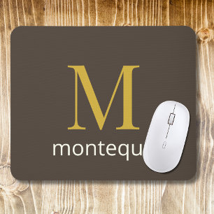 Mousepad Presente de Luxo Personalizado Nome Monograma Dour