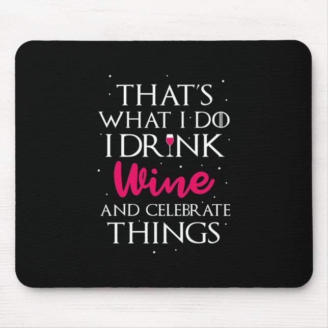 Mousepad Presente de Natal | Beber Vinho E Celebrar as Cois (Frente)