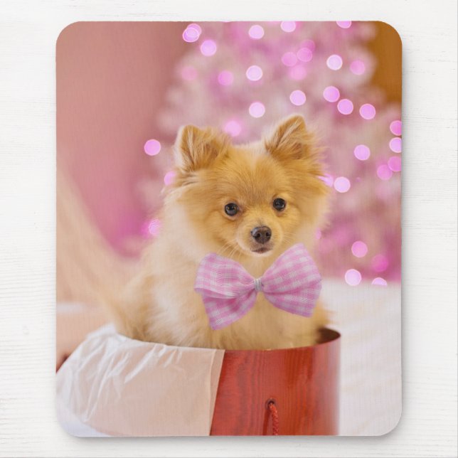 Mousepad Presente de Natal Cachorro Filhote (Frente)