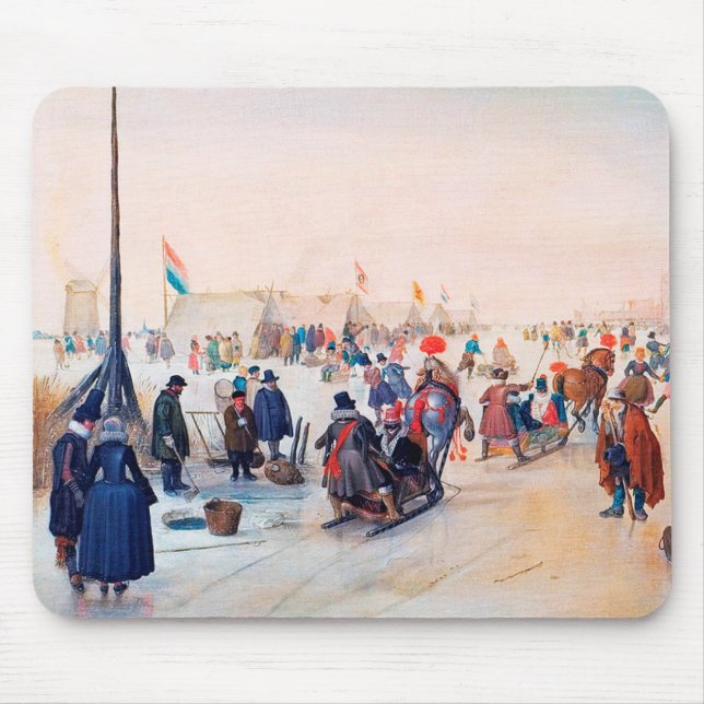 Mousepad Presente de Natal da Cena de Inverno (Frente)