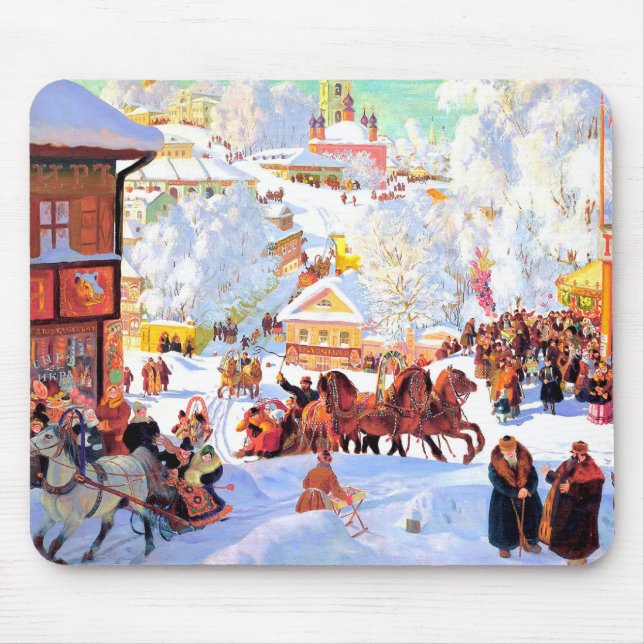 Mousepad Presente de Natal em Arte Russa (Frente)