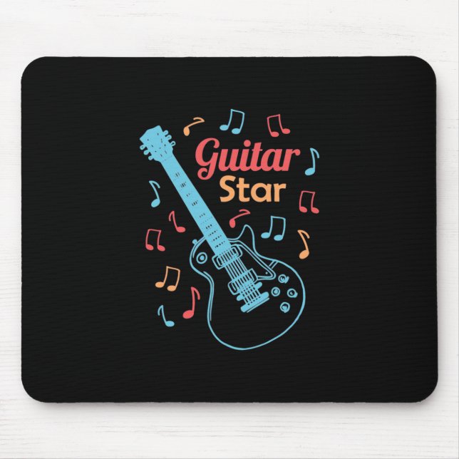 Mousepad Presente de Natal | Estrela Orgulhosa Guitarrista (Frente)