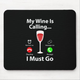 Mousepad Presente de Natal   Meu Vinho Está Chamando E Eu D