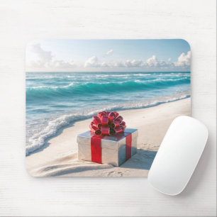 Mousepad Presente de Natal no Oceano Seashore