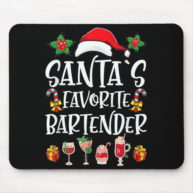 Mousepad Presente de Natal para Barman Barman Favorito do P (Frente)