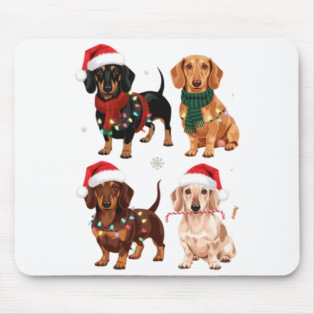 Mousepad Presente de Natal para Mãe de Dachshund Amante do  (Frente)
