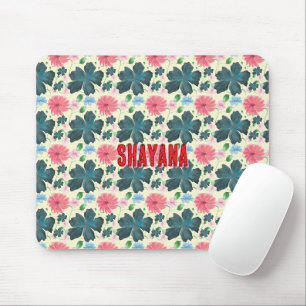 Mousepad Presente de padrão floral em aquarela personalizad