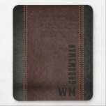 Mousepad Presente de Padrinho de casamento do Brown Faux Le<br><div class="desc">Apresentando nossa elegante e moderna plataforma de mouse da nossa coleção exclusiva. Apresentando um design na moda elegante e elegante com couros escuros e pretos, este mouse pad não só está na moda como também foi construído para durar. Cada mouse pad é personalizado com as iniciais do destinatário em um...</div>