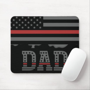 Mousepad Presente de Pai Linha Vermelha Fina Bombeiro Prese