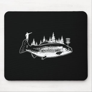 Mousepad Presente de pesca de truta fã de golfe de disco go