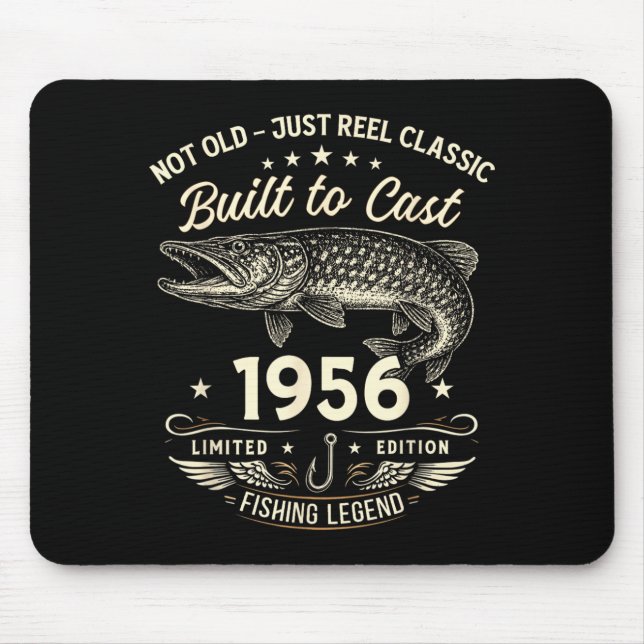 Mousepad Presente de Pesca para o 70º Aniversário Homens Or (Frente)