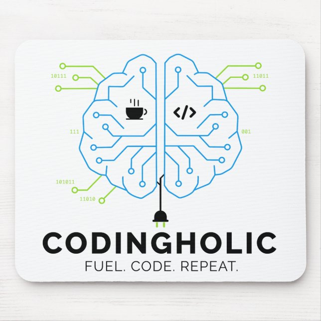 Mousepad Presente de Programador Cérebro Tech Codingholic | (Frente)