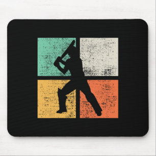 Mousepad Presente de Treinador de Jogador de Críquete Retro