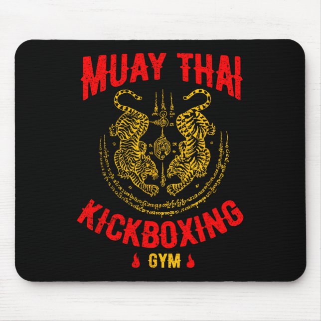 Mousepad Presente de treinamento em Kickboxe Gym Mma Tiger  (Frente)