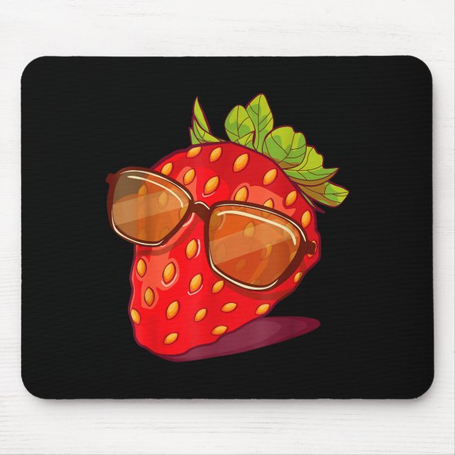 Mousepad Presente de Verão Estético para Amante de Morango  (Frente)