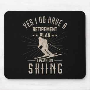 Mousepad Presente Divertido de Aposentadoria de Esqui para