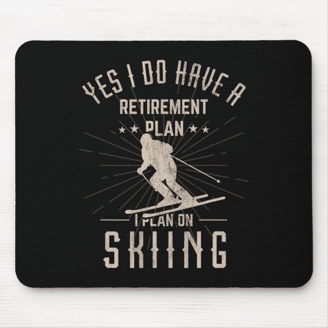 Mousepad Presente Divertido de Aposentadoria de Esqui para  (Frente)