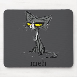 Mousepad Presente Divertido de Gato Meh Para Amantes de Gat
