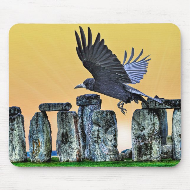 Mousepad Presente do Ancient Stonehenge & Rook Corvid-lover (Frente)