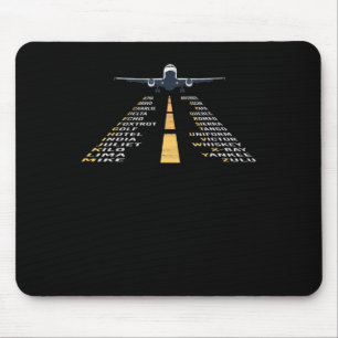 Mousepad Presente do avião-piloto fonético para aviões-p