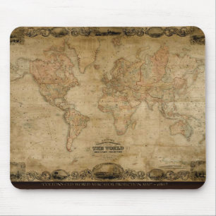 Mousepad Presente do desenhista do mapa de Velho Mundo
