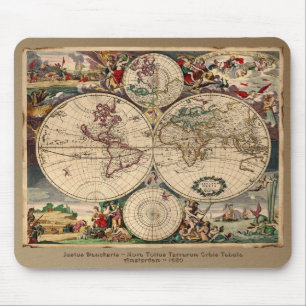 Mousepad Presente do desenhista do mapa de Velho Mundo