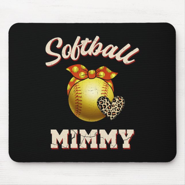 Mousepad Presente do Dia das Mães de Softbol Mimmy Leopard  (Frente)
