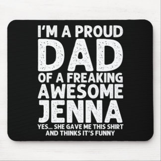 Mousepad Presente do Dia dos Pais do Pai de Jenna Engraçado